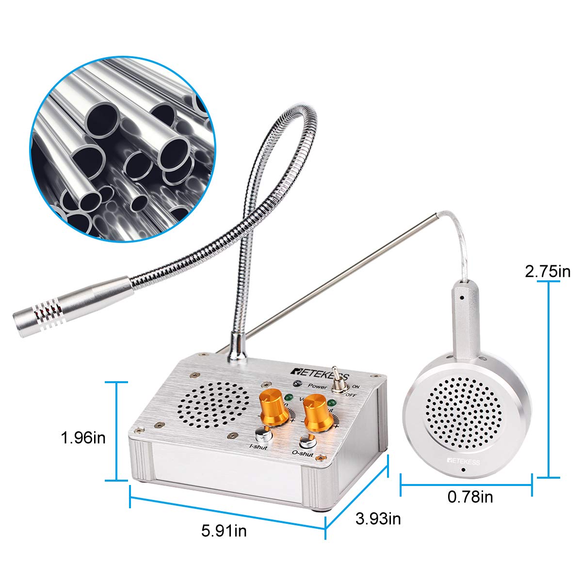 Buy Retekess TW104 System for Business, Window Speaker Interphone, Full