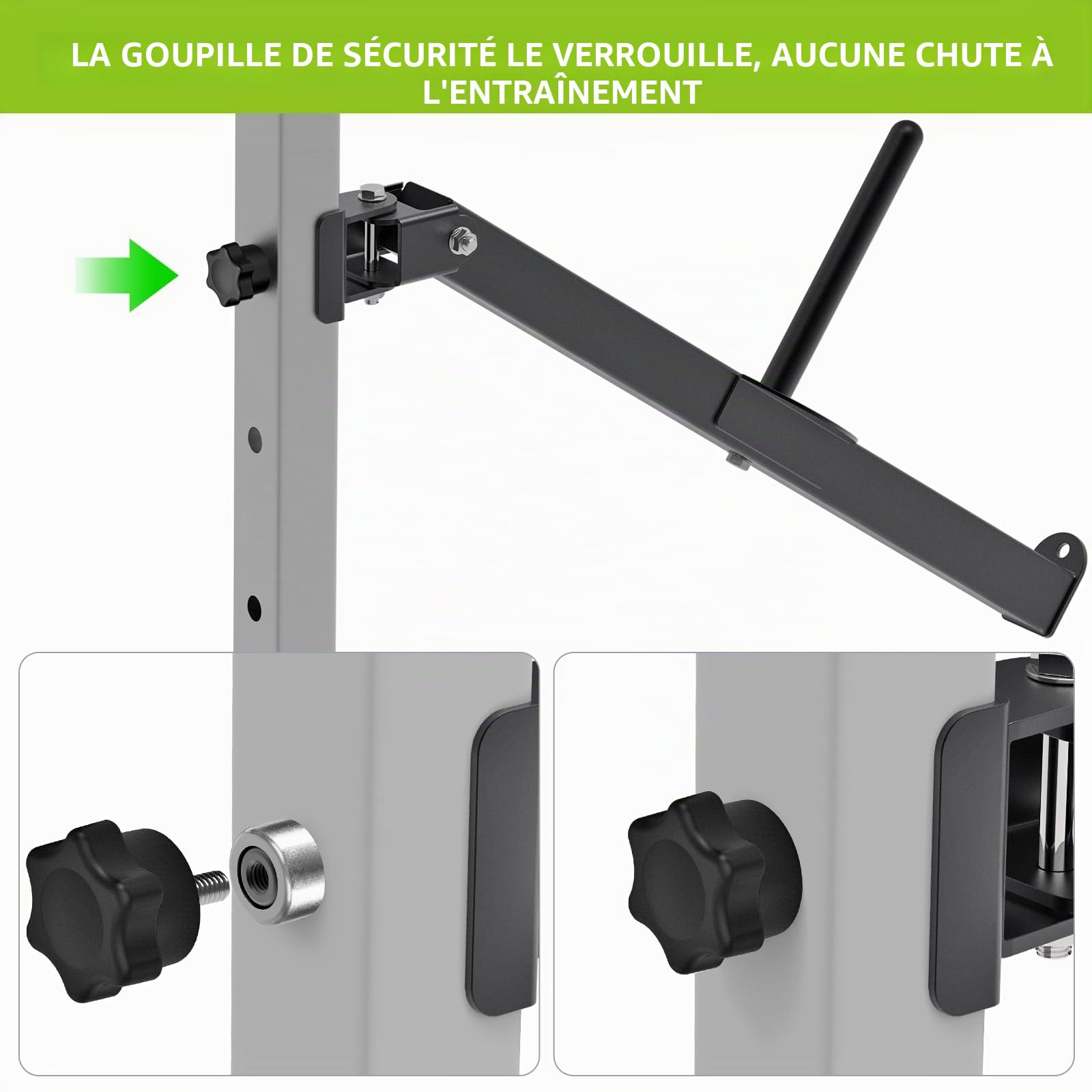 SELEWARE Ceinture Bras de Levier de Squat Fixation pour 5,1 x 5,1 cm et 7,6 x 7,6 cm Power Cage, Squat Rack Landmine Attachment, Compatible avec des Disques d'haltères de 2,5 cm et 5,1 cm