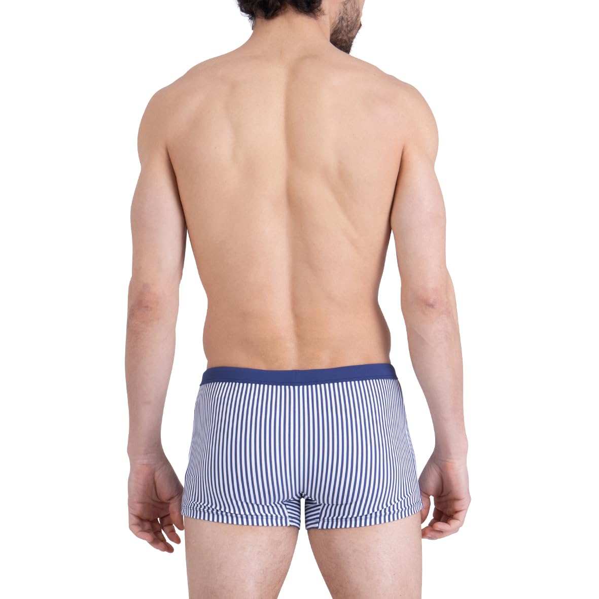 Athena – Boxer de Bain Homme – Summer Camp – Motif Rayures All Over – Ceinture Contrastée