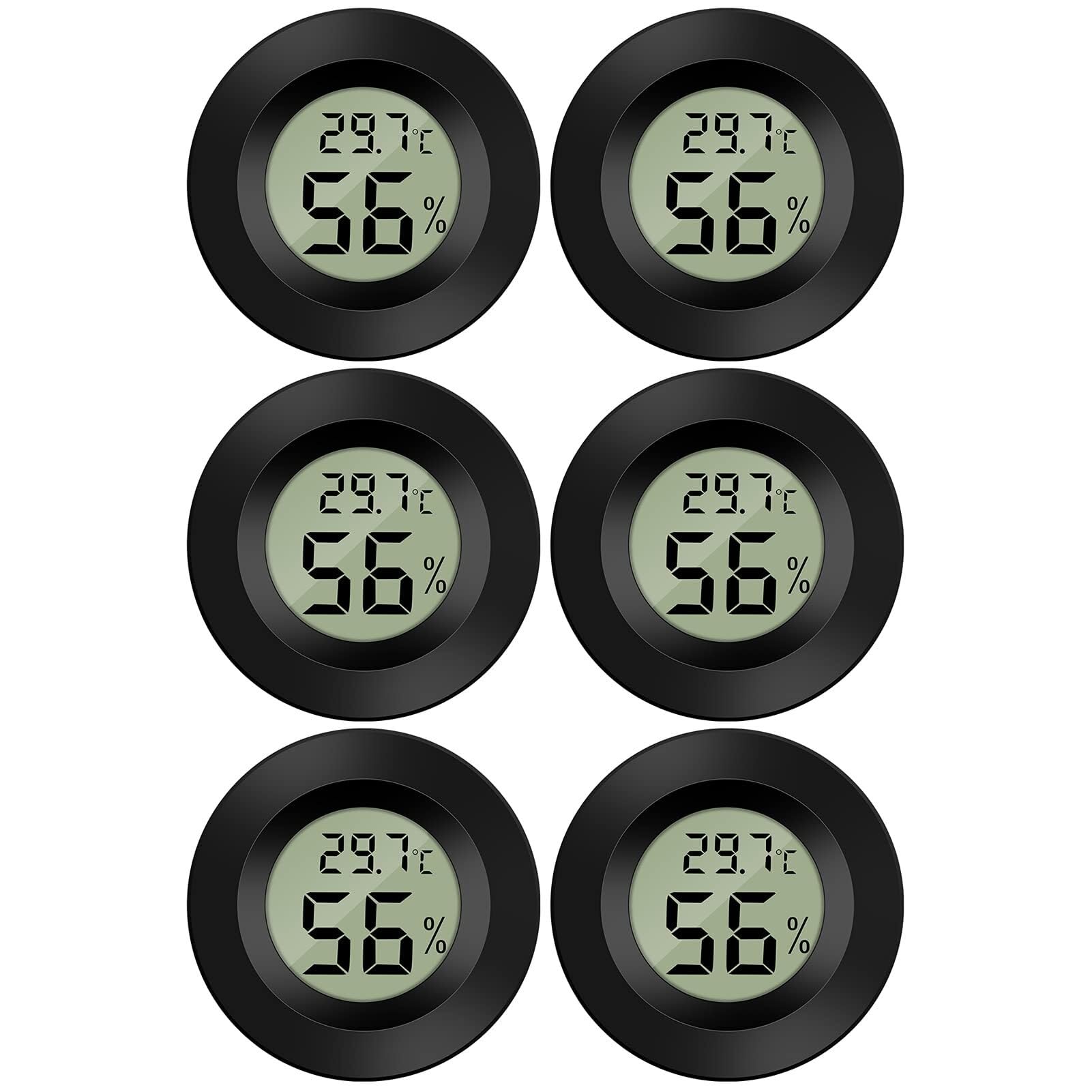 Pack de 3 Higrómetro Termómetro Digital - Monitor Humedad Temperatura para Casa, Invernadero, Habitación Bebé(6 PACK)