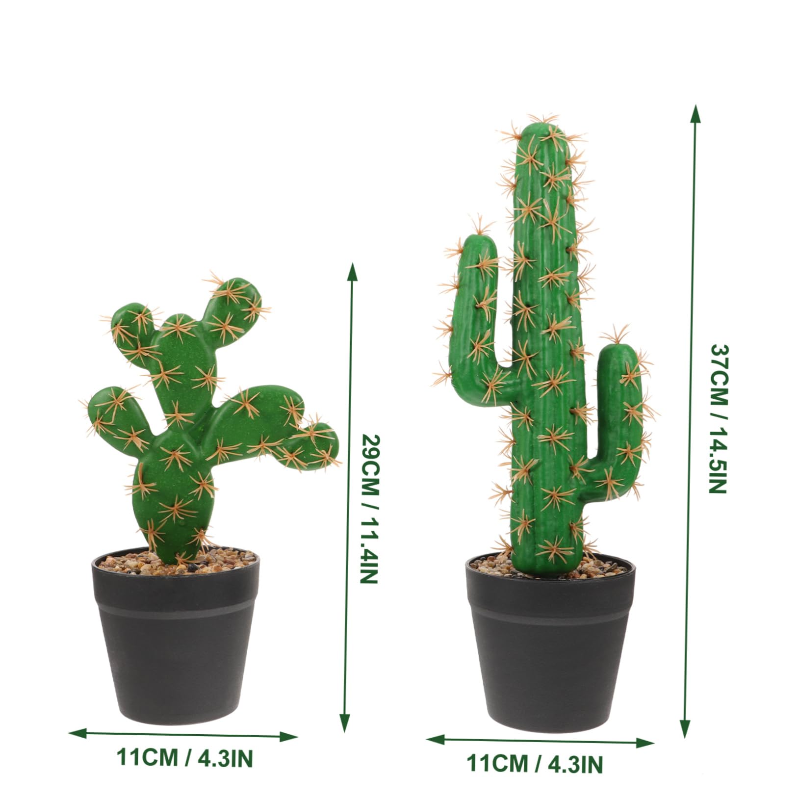 IMIKEYA 2 Pezzi Cactus di Fiori Falsi Mini Cactus Figurine di Cactus Pianta Artificiale Cactus Piccolo Ornamento Bonsai Pianta in Vaso da Tavolo in Plastica