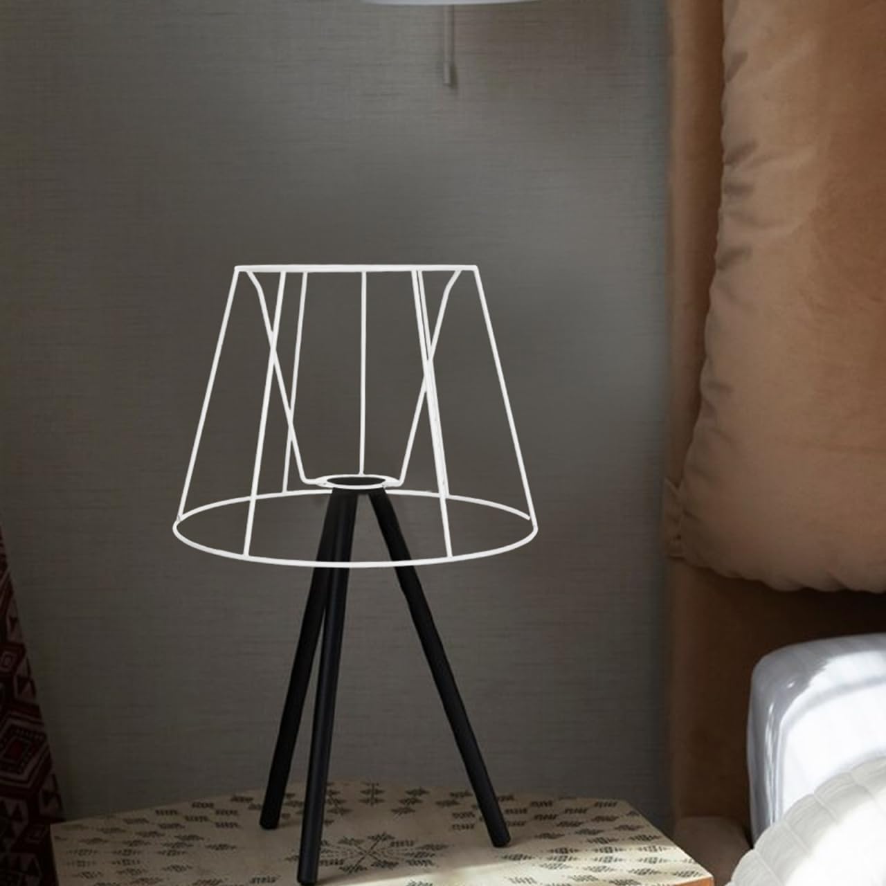 ABOOFAN Marco De Pantalla De LáMpara E27 Metal Hueco Compatible Con Bombillas Para LáMparas Colgantes De Mesa Y De Pie DecoracióN Diy Dormitorio Sala Comedor 10.23X10.23X7.48In