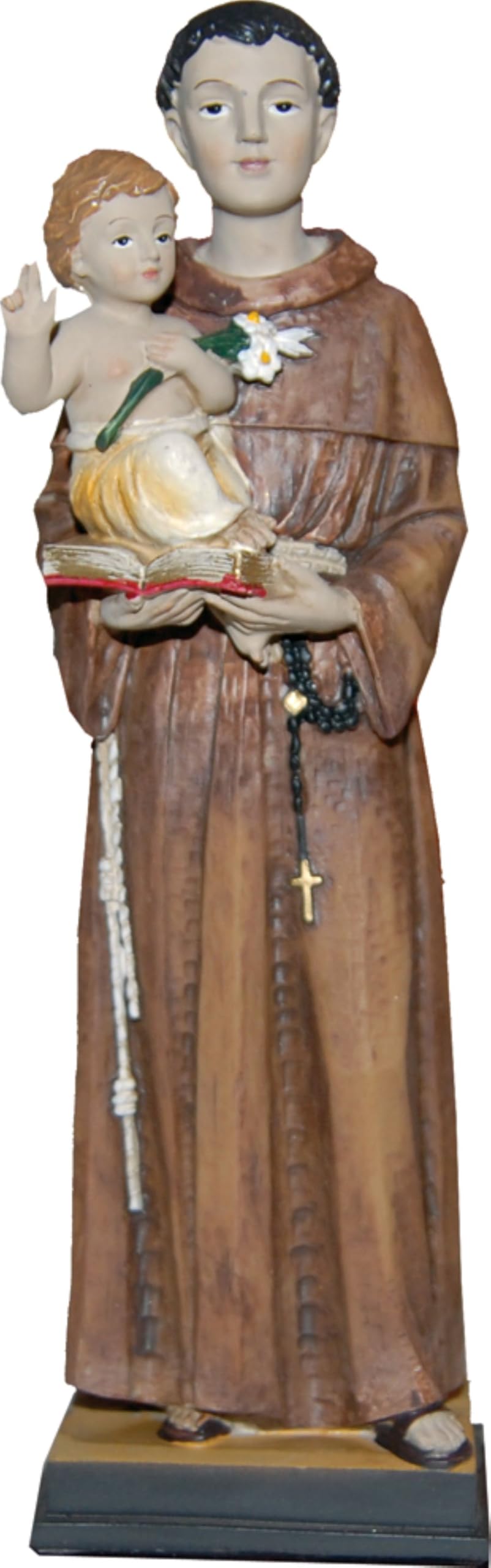 FADEDA Hlg. Antonius mit Kind und Lilie/Höhe:30 cm/handbemalt/detailgetreue Krippen Figuren - Weihnachten Tisch Dekoration Krippe Zubehör