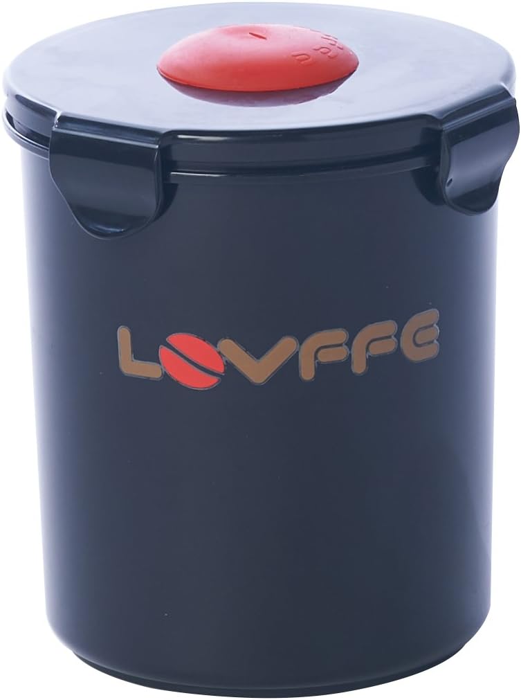Black Polypropylene Coffee Canister (with Scoop): Holds 1 Pound Whole Bean Coffee Or Ground Coffee with One Way Valve Airtight Coffee Storage Container