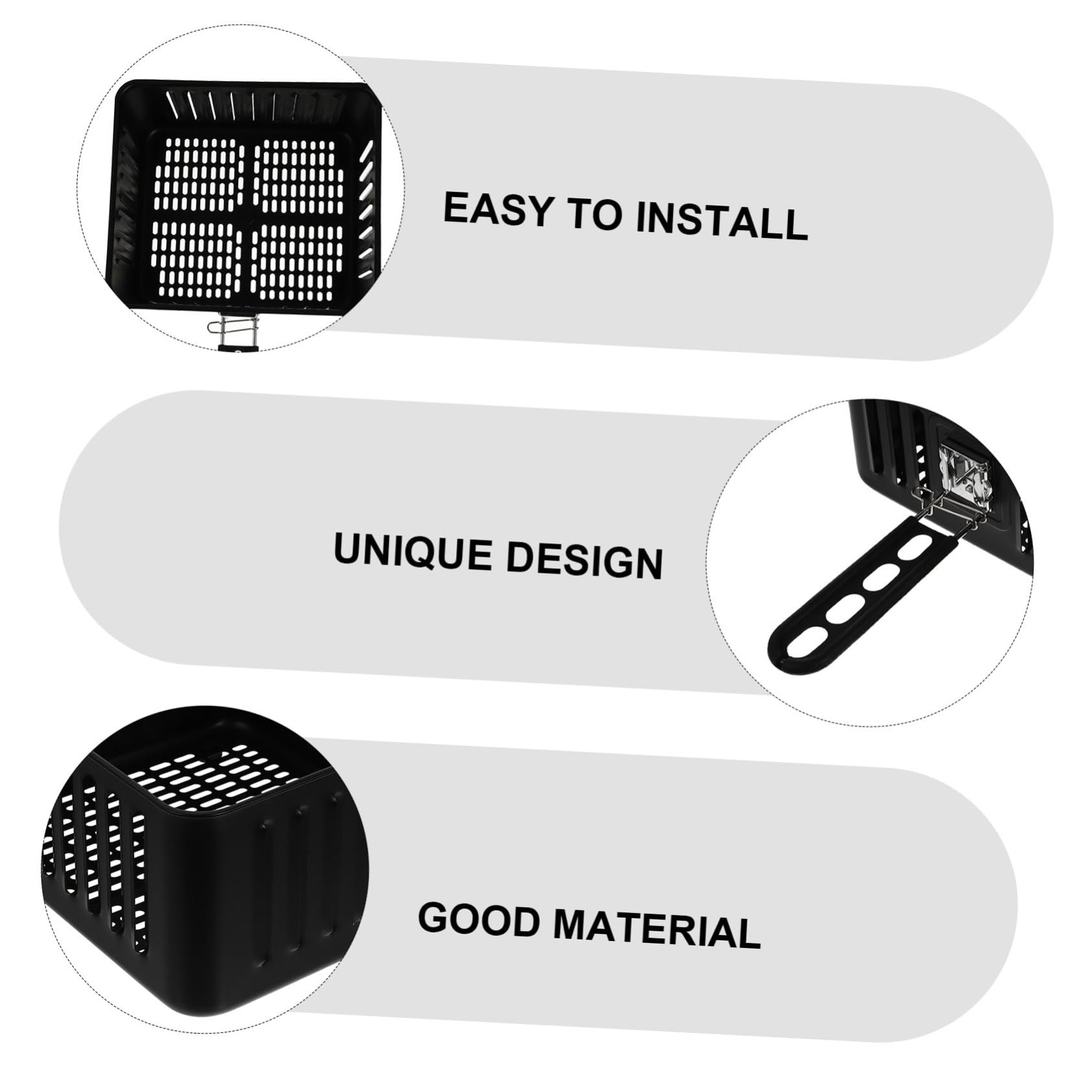 Cestino ergonomico per friggitrice ad aria, vassoio antiaderente per snack croccanti, patatine fritte e pollo fritto, perfetto per friggere e accessori da cucina