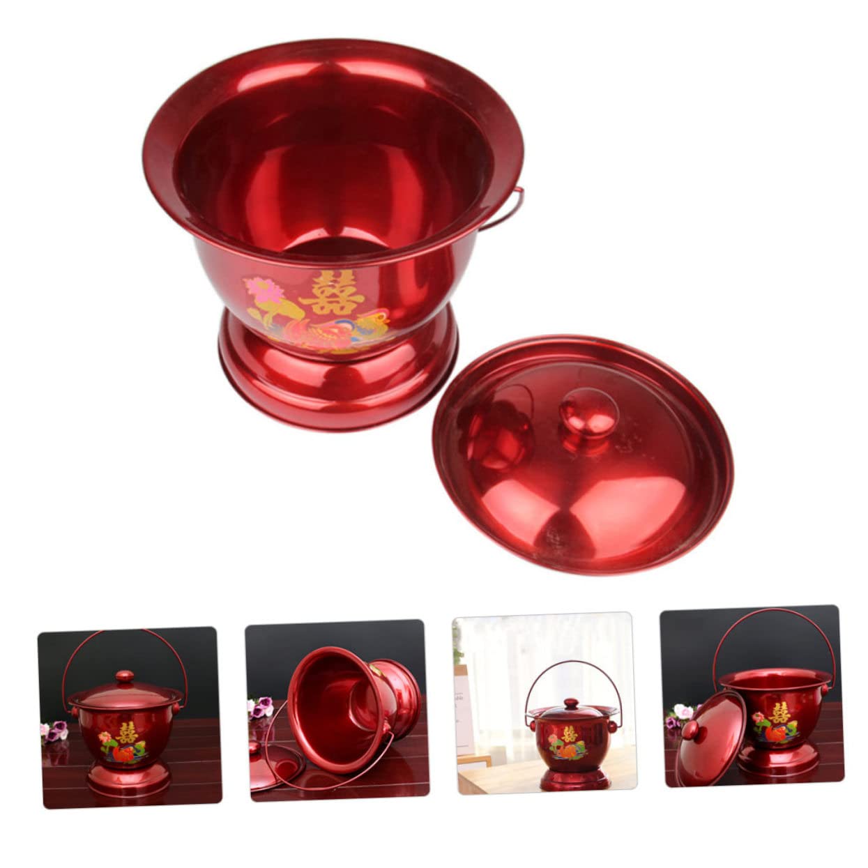 1 Stück Hochwertiger Spittoon für Senioren Praktische Portable Toilette für Zuhause Rot