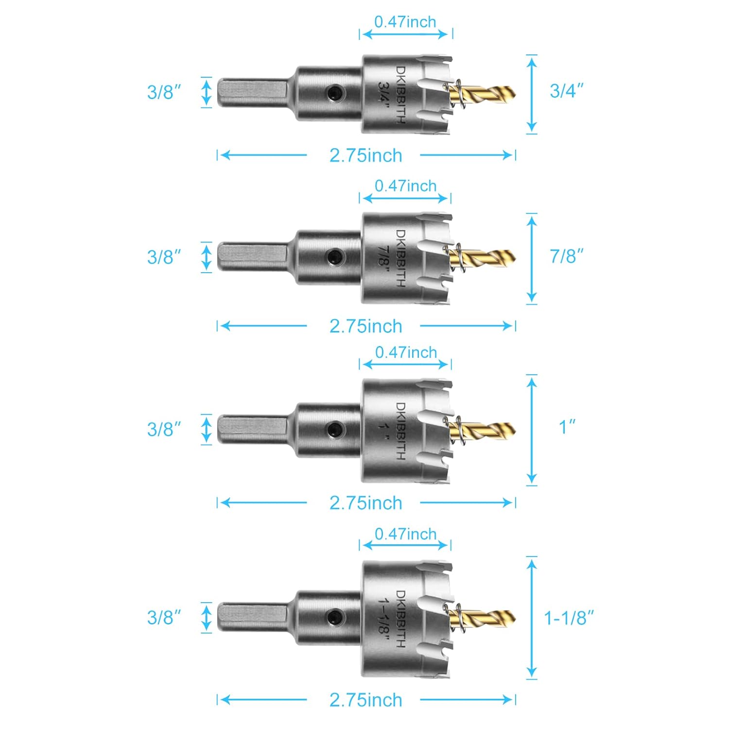 7 Pcs TCT Hole Saw Kit, Tungsten Carbide Tipped Hole Saw Set Heavy Duty for Stainless Steel Hard Metal Wood Plastic,with Extra Pilot Drill Bits : Tools & Home Improvement