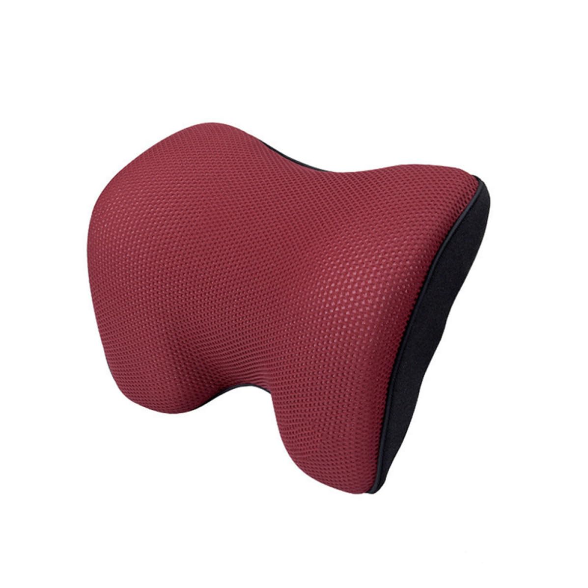 Gadpiparty Cojín de Apoyo Cuello de Coche Espuma Viscoelástica, Almohadilla Roja para Reposacabezas, Soporte Cervical para Minimizar el Dolor y Viaje Cómodo