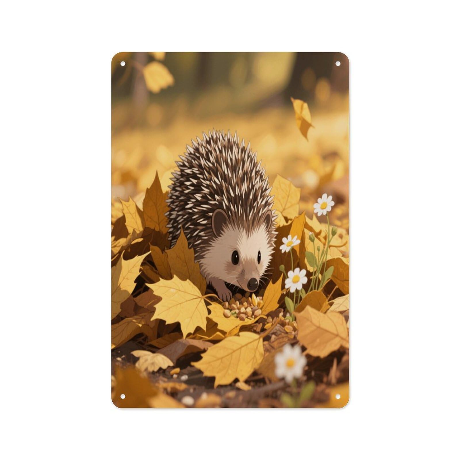 Fekiloot Style Hedgehog Wall Decor Metal Signs Tin Signs Poster
