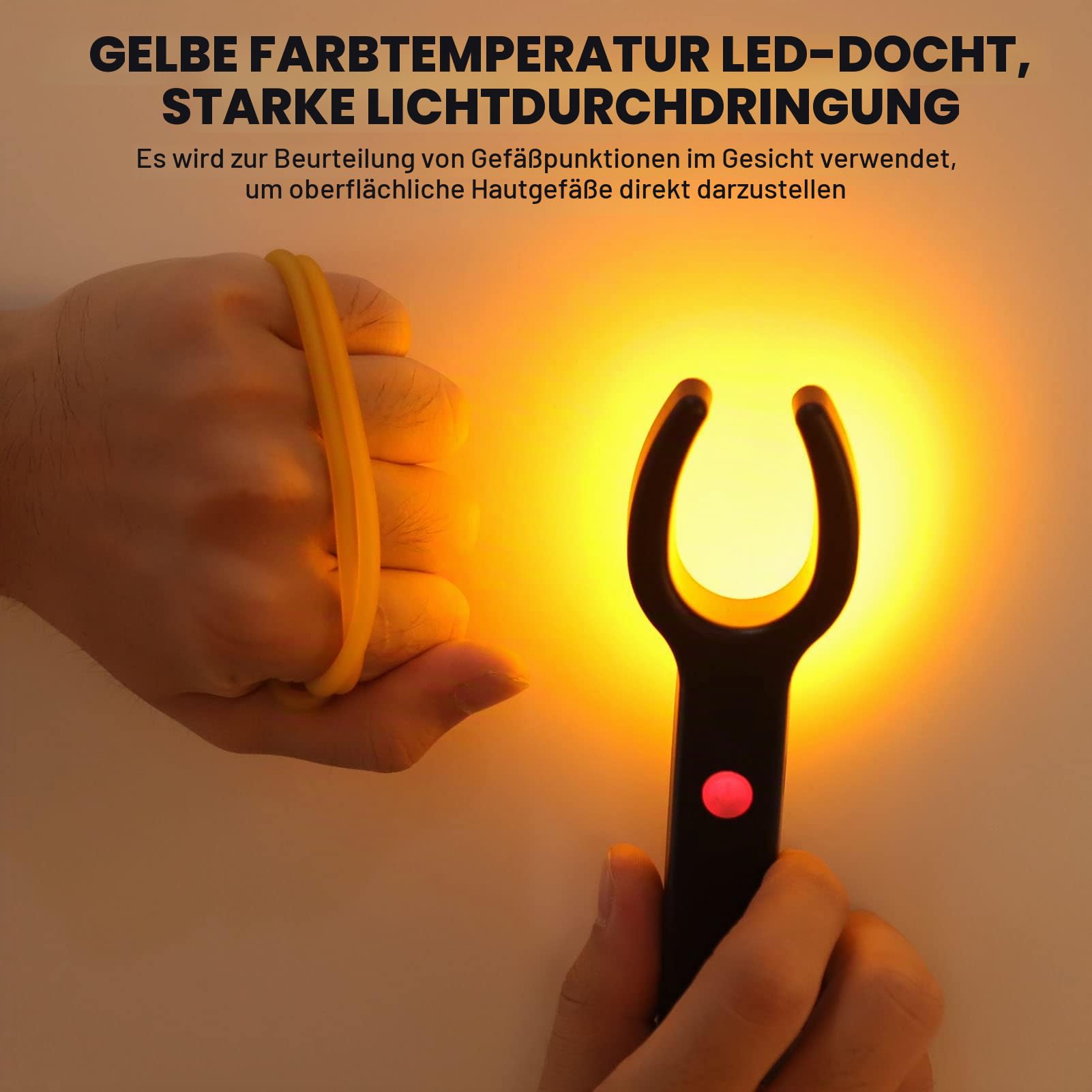 Jiawu Venenfinder, Wiederaufladbarer LED-Transilluminator-Venenfinder-Viewer für IV-Zugangs-Phlebotomie, Infrarot-Hand-Venendetektor, Venenlokalisator mit Gummiband
