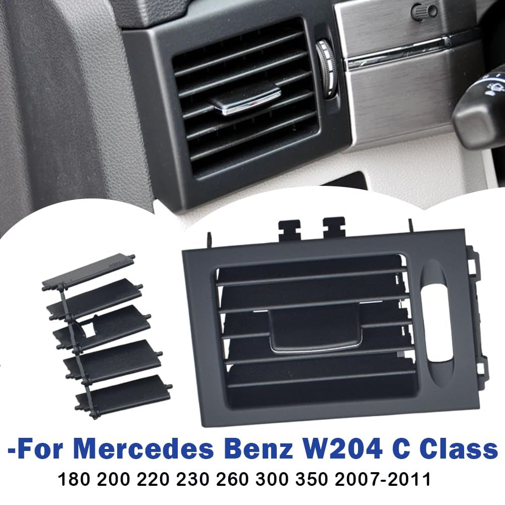 LHD Lüftungsgitter vorne hinten für Mercedes Benz W204 C-Klasse C180 C200 C220 C230 C260 C300 350 2007–2011 (schwarz, links rechts)