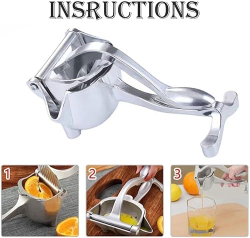 Miniatura 6 de Exprimidor de acero inoxidable resistente, prensa manual de cítricos para limones, naranjas, limas, herramienta extractora de jugo fácil de limpiar