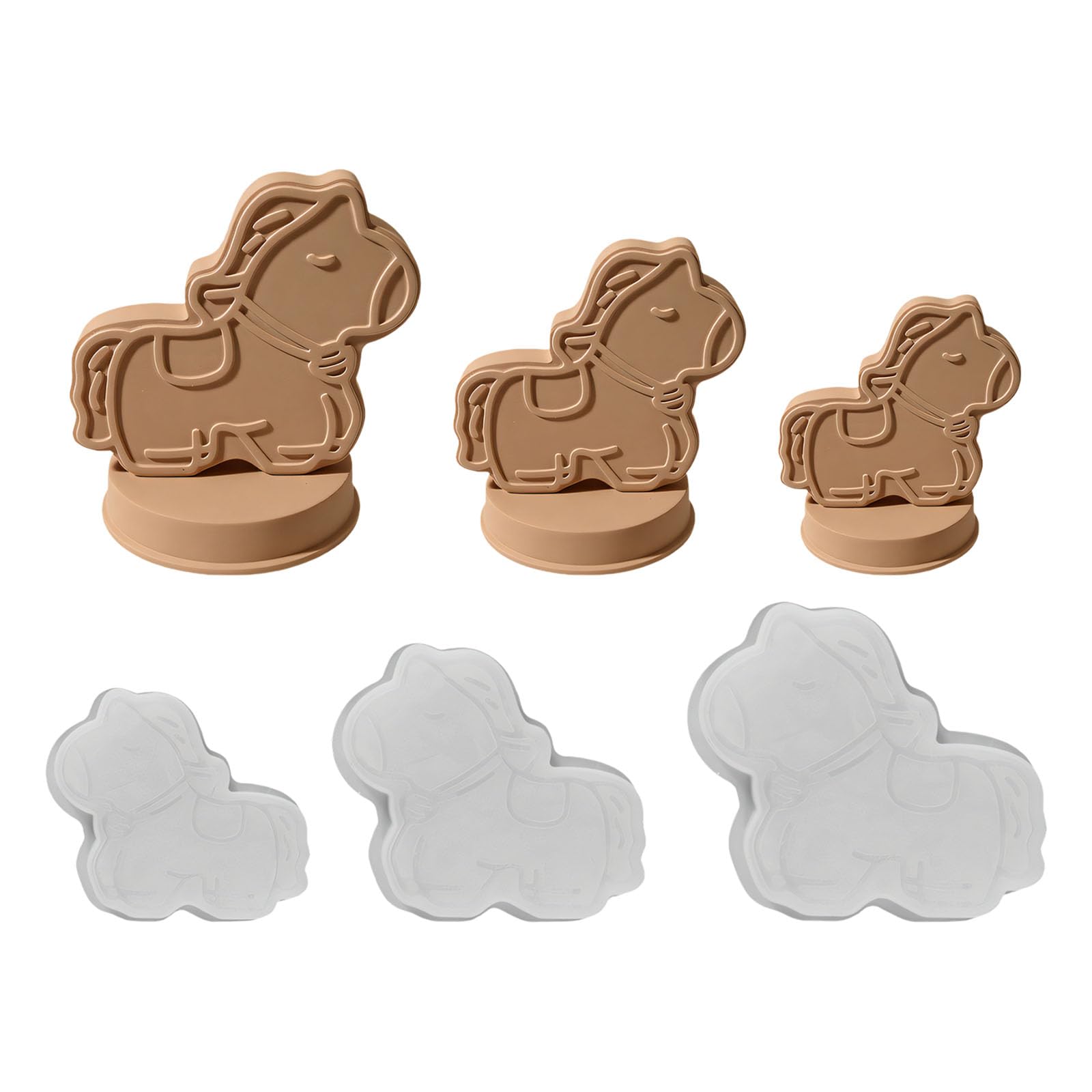 ZEPFJHE Silicone Horse Figure for Artistic Making and Resin Casting Projects in Multiple Size Horse Silicone Set