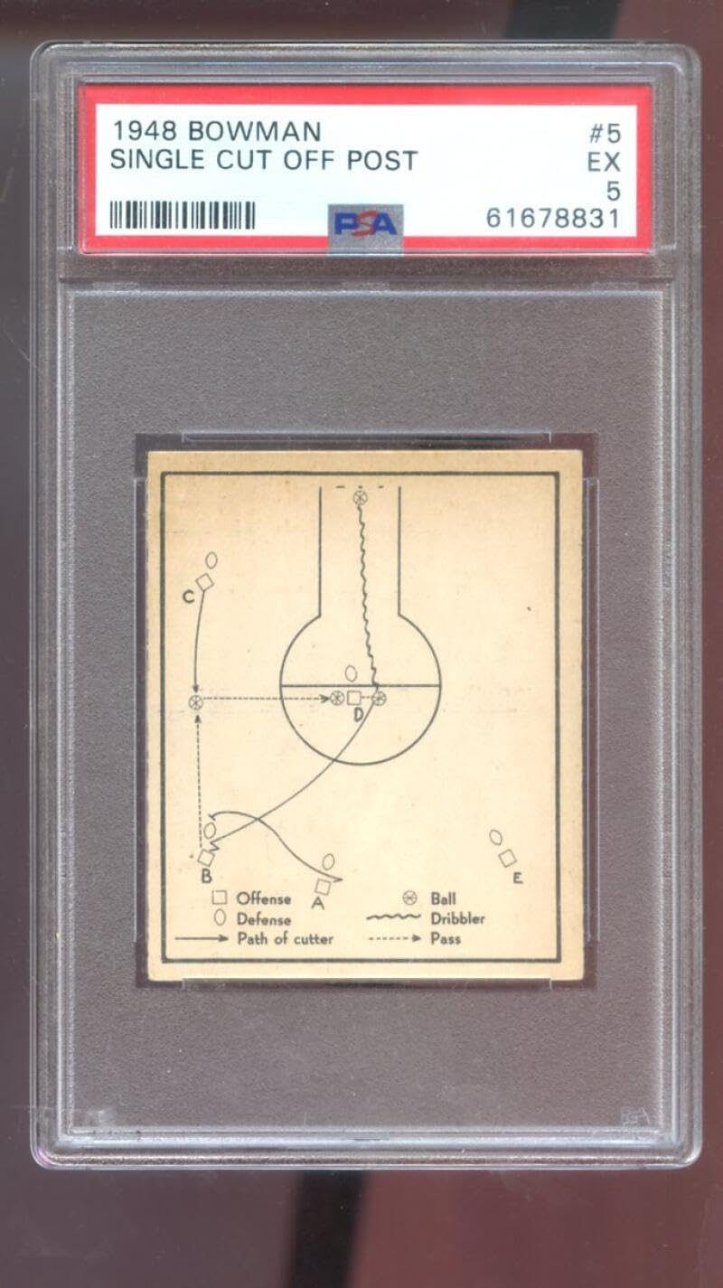 1948 Bowman #5 Single Cut Off Post Play PSA 5 Graded Basketball Card