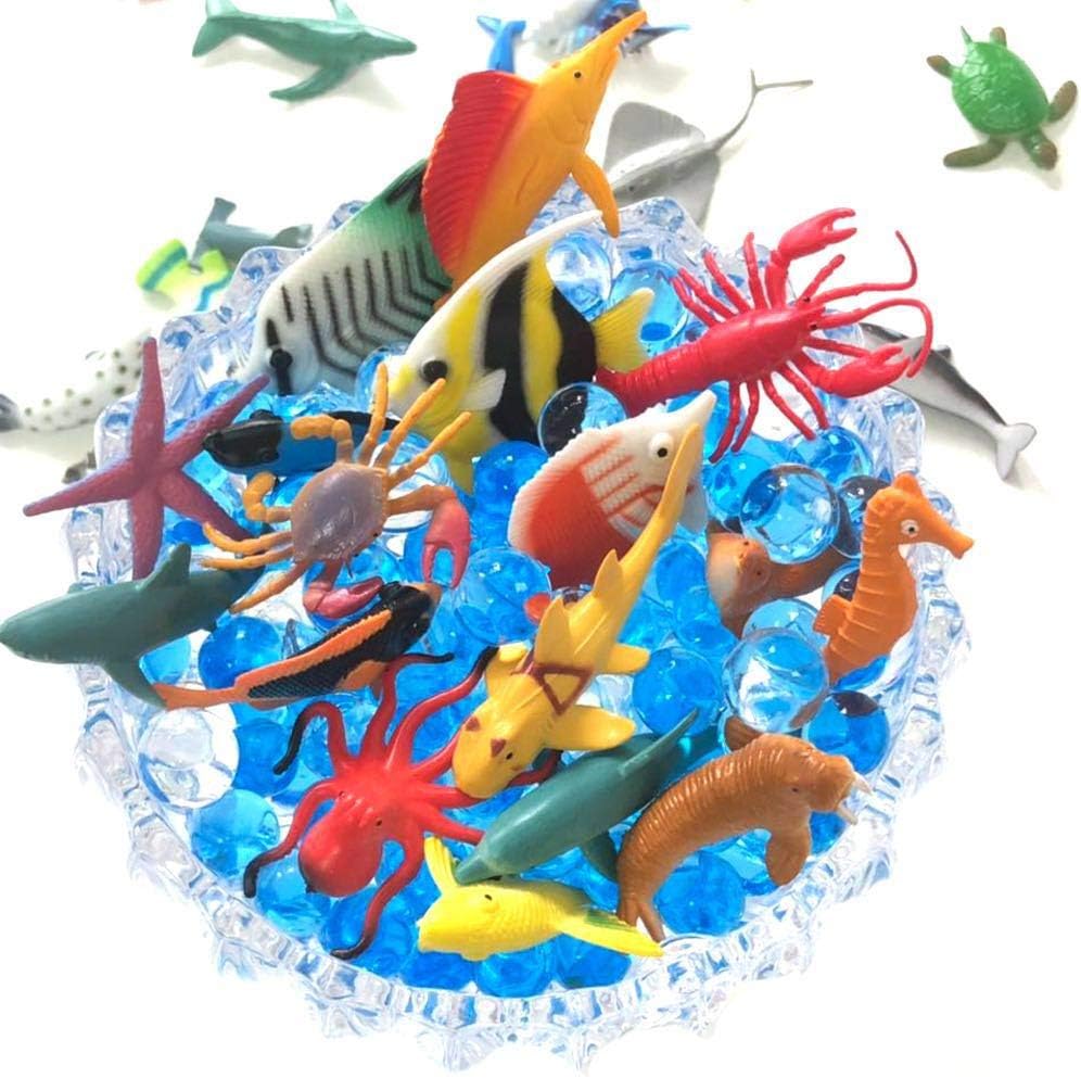 UCOK Ocean Sea Animal, 36 Pack Assorted Mini Vinyl Plastic Animal Toy Set (sea Animals)