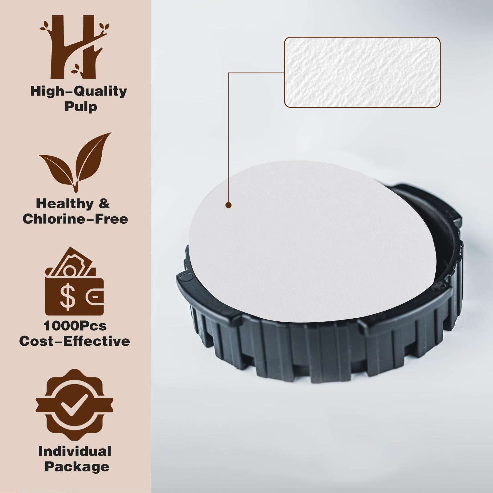 1000 filtros de café desechables redondos compatibles con cafeteras Aeropress Bialetti Moka Pot Bialetti Espresso Maker Moka Pot