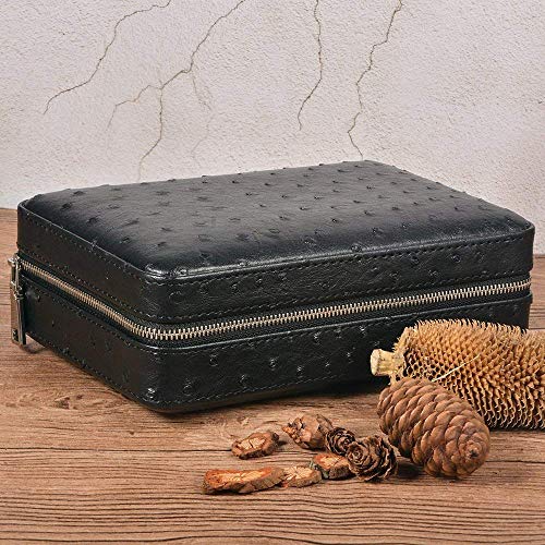 Volenx Portable Travel Leather Cigar Case, Cigar Humidor with Cigar Cutter and Humidifier for 4 Cigars