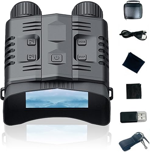 Gafas de visión nocturna, prismáticos de visión nocturna 4K para adultos, dispositivo de visión nocturna de pantalla grande de 3.2 pulgadas, visión
