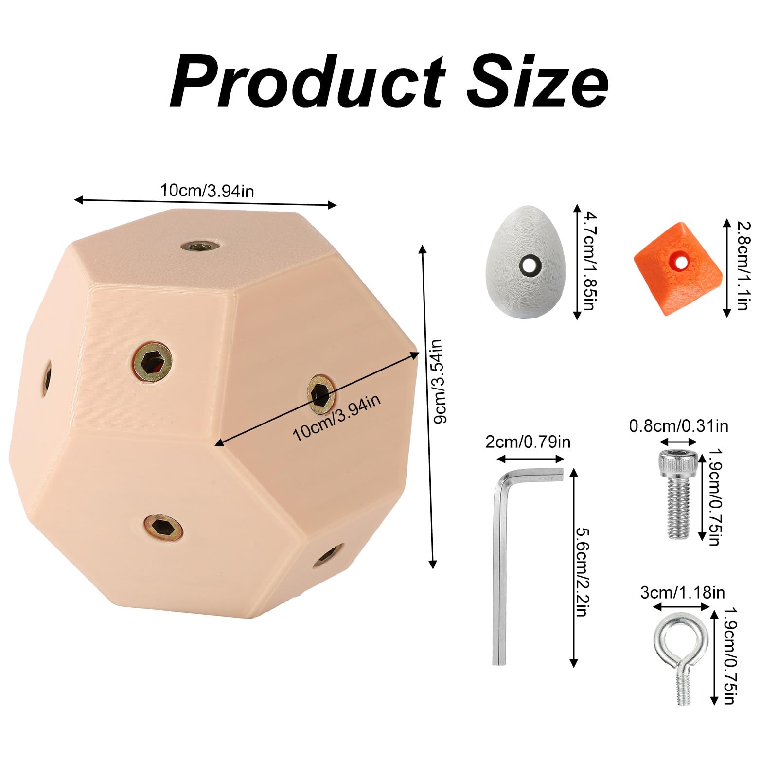 Handgefertigte Boulder-Blöcke, 3D Kletter-Griffkraft-Trainingsball zum Aufbau von Stärke & Präzision Kletterball Tragbares Finger-Trainingswerkzeug Geschenk für Kletterer