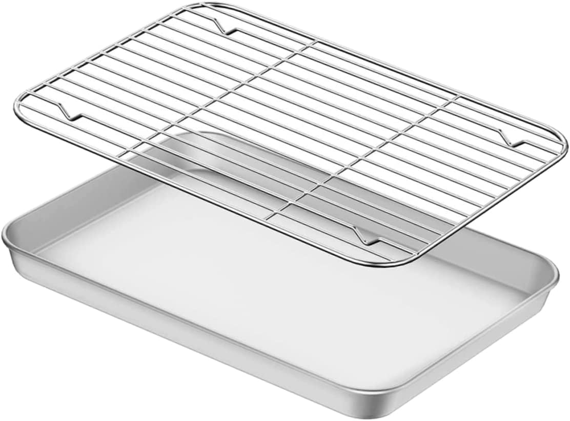 1set Baking Tray Multi-function Rack Non-stick Camping Accessory for Roasting Baking Desserts and Cooking Meat Easy to Clean and Dishwasher