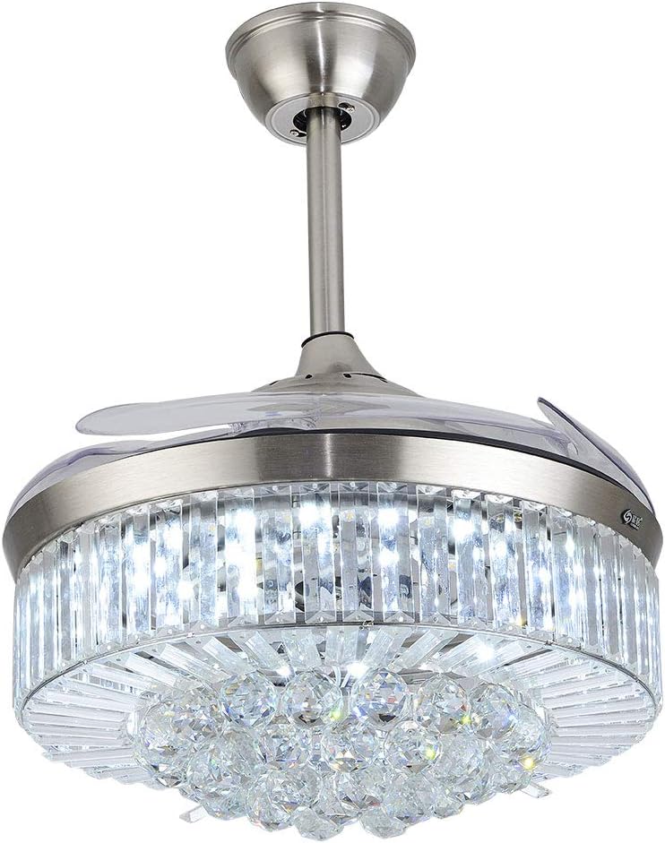 Get Discount 70% Price Modern Dimmable Fandelier Crystal Ceiling Fan with Lights and Remote Invisible Retractable Chandelier Fan Light LED Lighting-Polished Chrome 42 (Crystal4) Lowest Price Modern Dimmable Fandelier Crystal Ceiling Fan with Lights and Remote Invisible Retractable Chandelier Fan Light LED Lighting-Polished Chrome 42 (Crystal4)