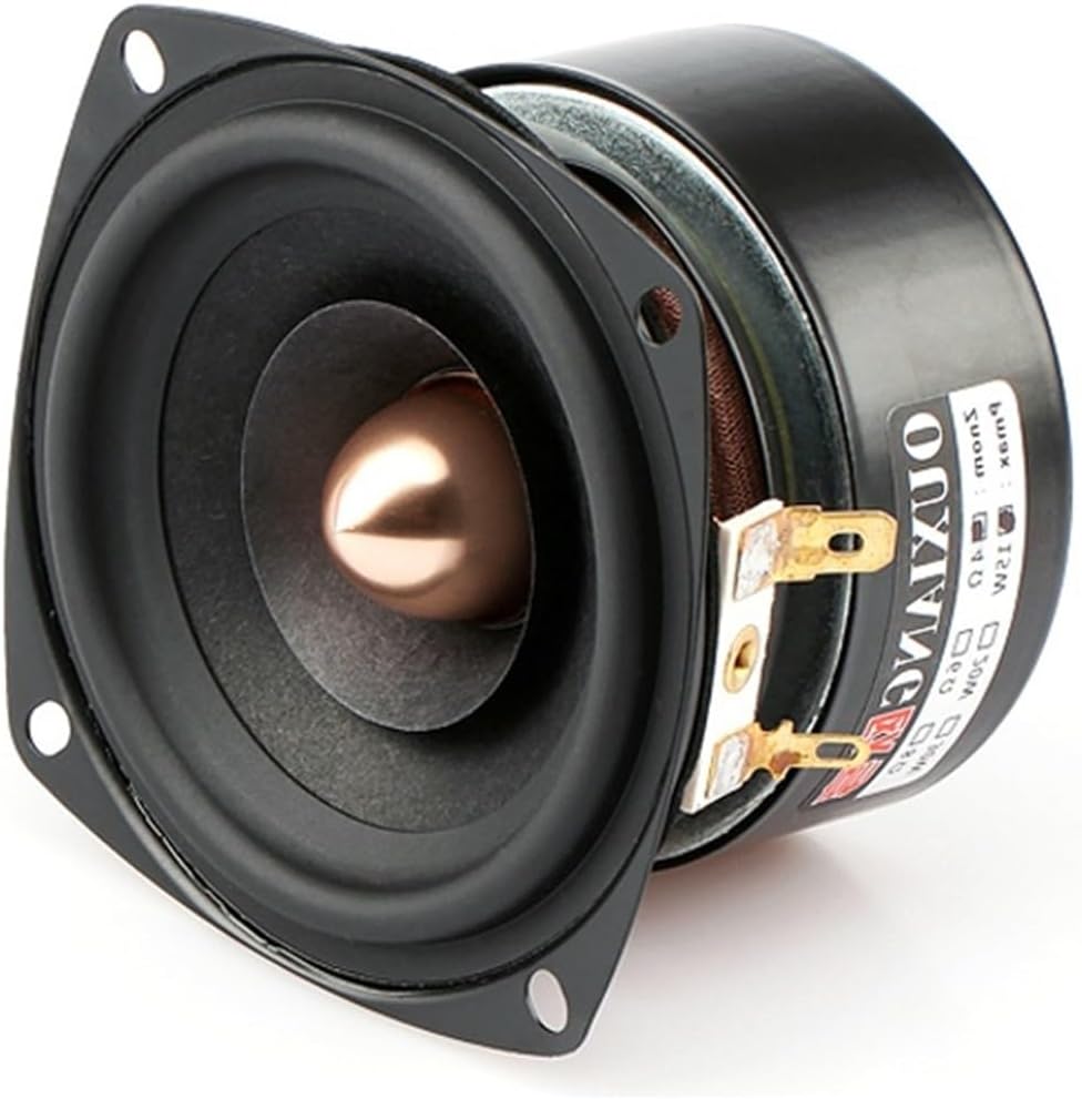 2PCS 3 Inch 15W Full Range Audio Speakers Full-Frequency Home Theater Stereo Loudspeaker DIY HiFi Tweeter Woofer Speaker Unit(8 ohm,Square)