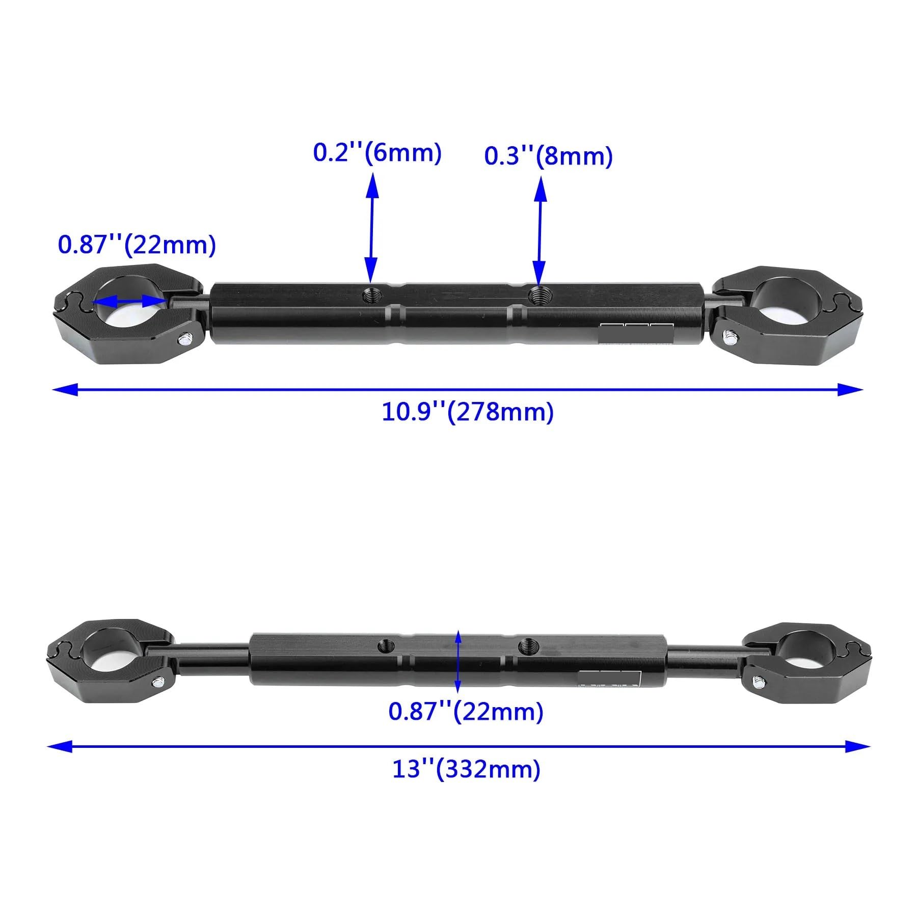 manubri moto Barra di equilibrio rinforzata per moto regolabile universale | Set barra traversa con morsetto estensore manubrio per moto CNC da 22 mm