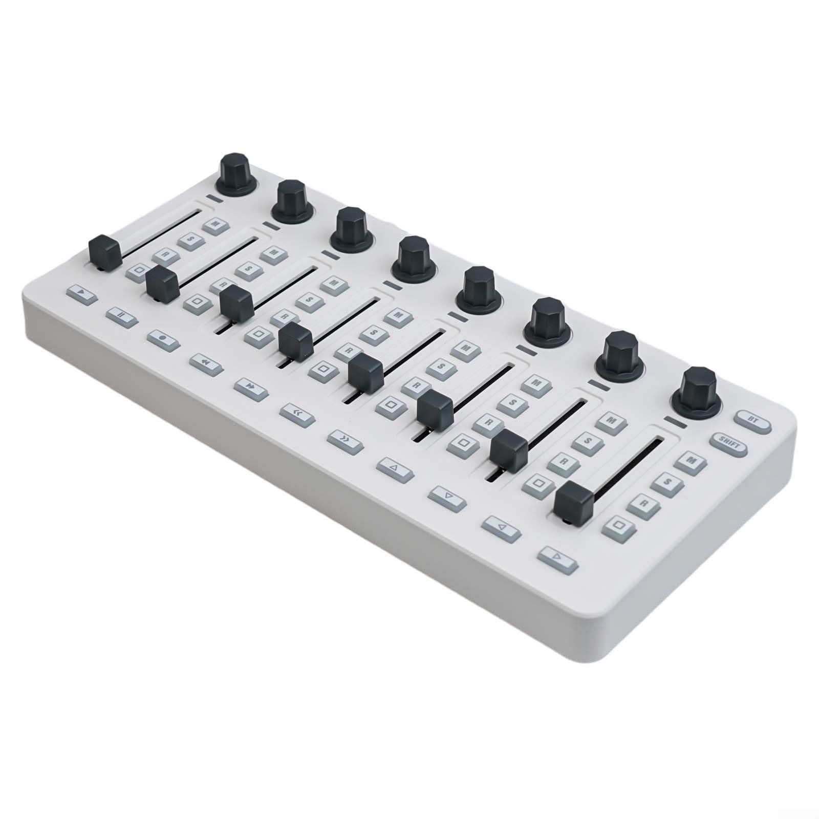 Consola de mezcla inalámbrica M-vave para controlador Midi con conexión Bt y fuente de alimentación para producción de estudio, color blanco, diseño compacto con 43 teclas, ocho perillas y botones