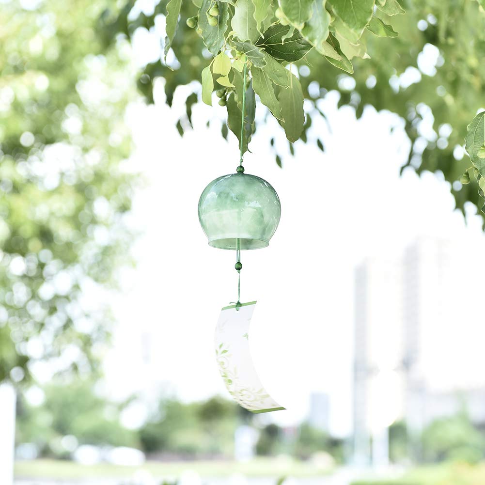 Smartcoco Japanese Wind Chimes, Japanese Ceramics Style Wind Bells, Handmade Glass Wind Bells, Handcrafted Glass Creative Hanging Pendant for Home Decor, Christmas Birthday Gift