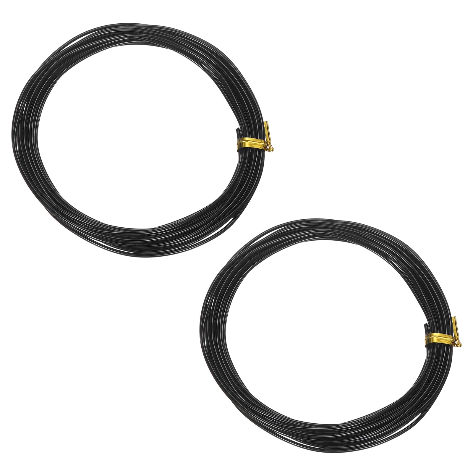 sourcing map 2 Roll Bonsai Wire 1.5mm Each Roll 16.4ft (5m) Anodized Aluminum Bonsai Wire for Gardening Tree Branch Fixing DIY Crafting, Black