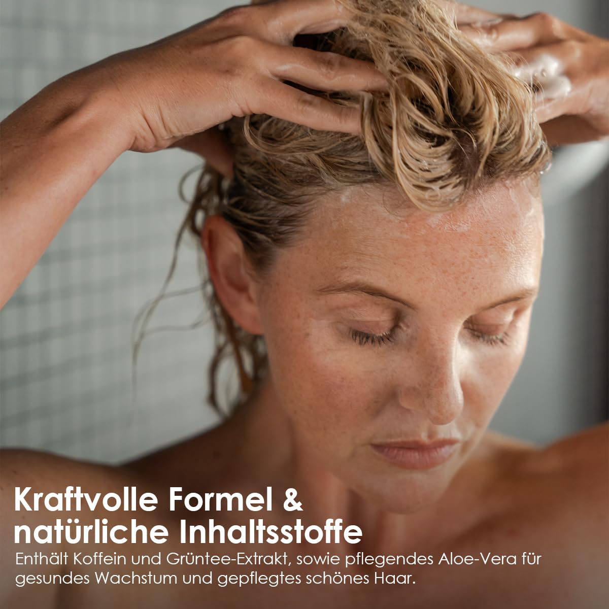 Leon Miguel Hair Growth Shampooing avec caféine stimulante et extrait de thé vert, anti-chute de cheveux, sans paraben et sans silicone, pour tous les types de cheveux, fabriqué en Allemagne, 250 ml