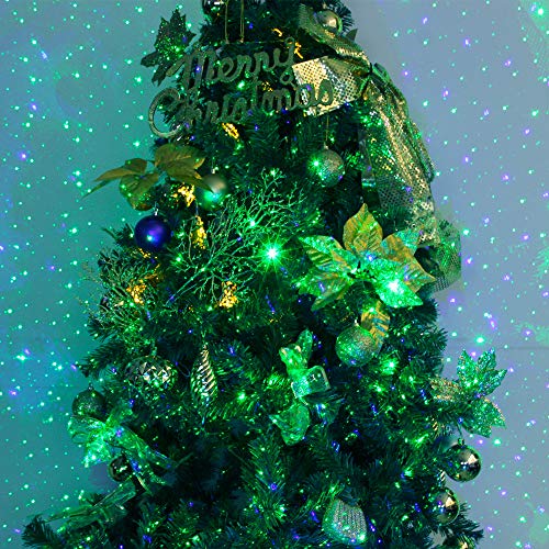 Image of Poeland Garden Lights Moving Laser Christmas Lights Firefly Star Projector for Home and Garden Blue /Green