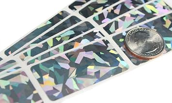My Scratch Offs 2 x 1 Inch Hologram Silver Rectangle Stickers 100 Scratch-Off Labels