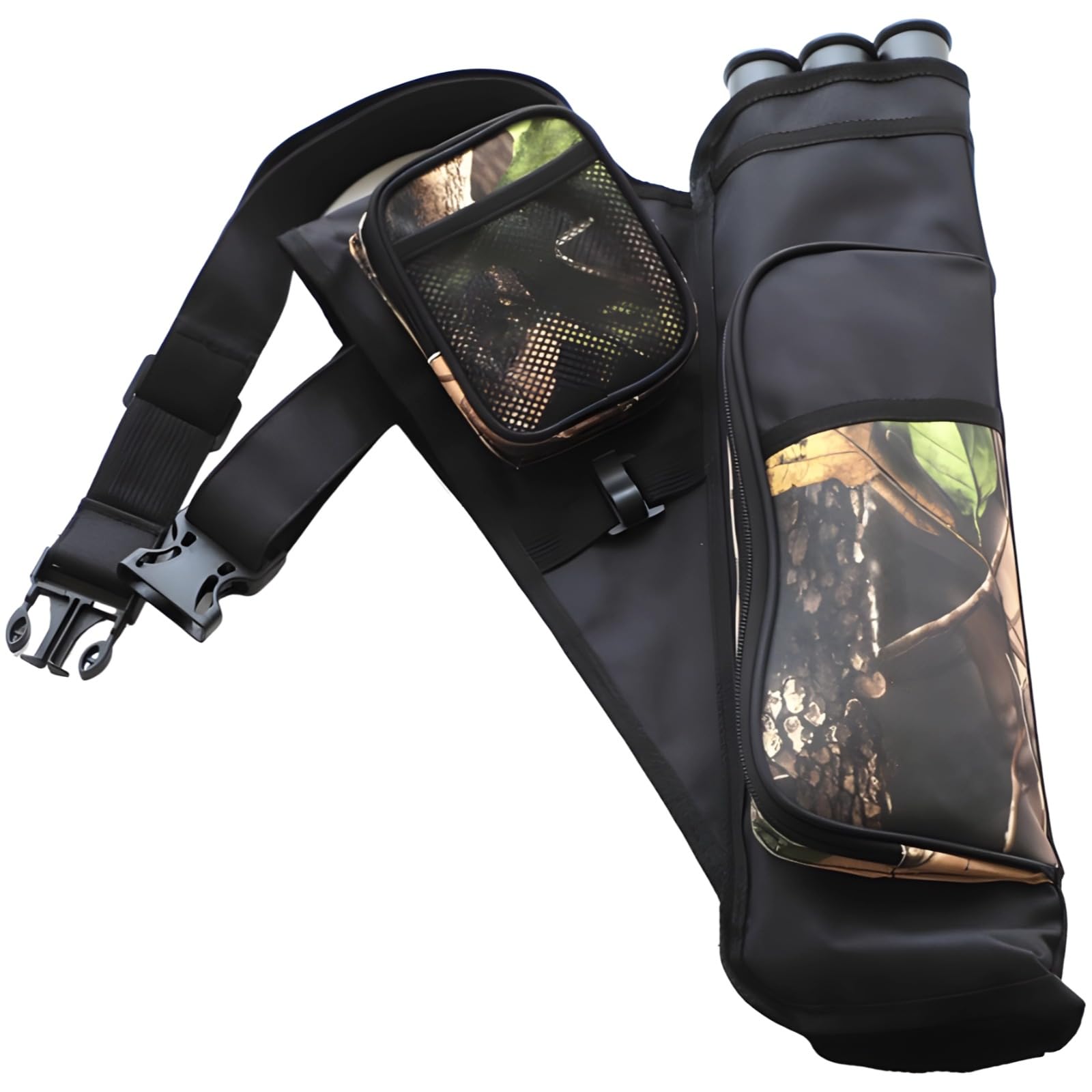 yeeplant Archery Quiver with 3 Arrow Tubes, Nylon and Oxford Fabric, Fits 12-16 Arrows, Perfect for Recurve and Compound Bows, Right-Handed Use