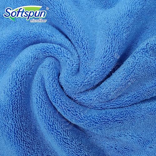 Image of SOFTSPUN Microfiber High Loop Bath & Hair Care Towel, 70X140 Cms 1 pcs Towel Set 380 GSM (Sky Blue).