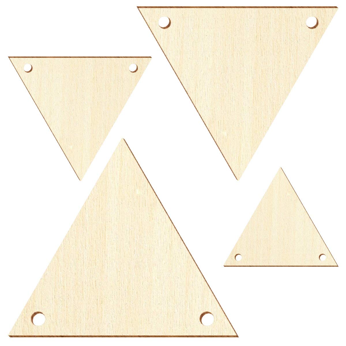Banderines de madera V1 para manualidades (5-50 cm, 100 unidades, 30 cm de ancho)