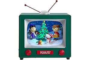 Peanuts Christmas Kurt Adler 6-Inch Battery Operated Outdoor Scene Musical TV Table Piece