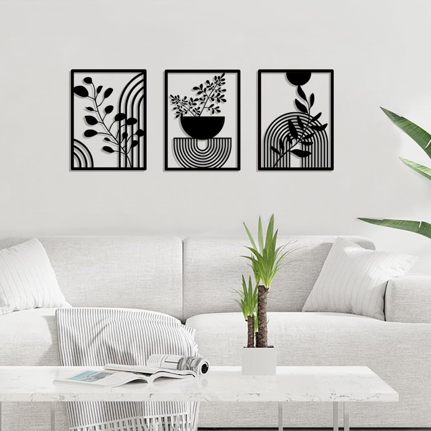 Art mural en métal bohème créez un salon cocooning et moderne