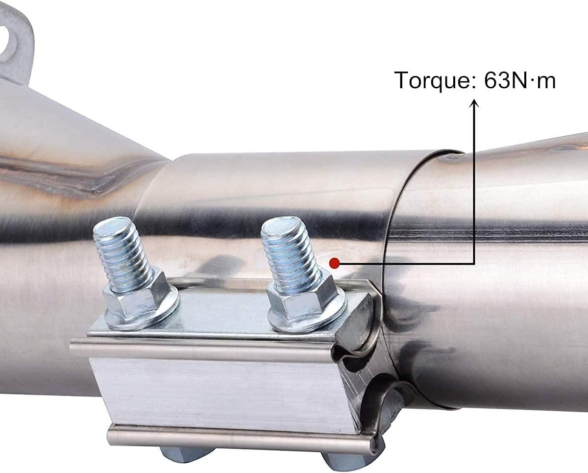 EVIL ENERGY 2'' Inlet 3'' Outlet Exhaust Muffler Tip Universal for Car Bundle with 2.0 Inch Butt Joint Exhaust Band Clamp