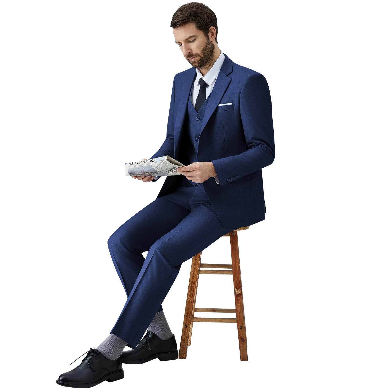 Abiti da Uomo Slim Fit 3 Pezzi Completo Business Formale Vestito per Uomo da Sposo Matrimonio Giacca da Abito e Pantaloni