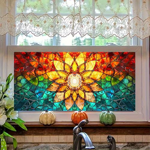 Película para ventana color mosaico 39.3x17.7 pulgadas miniatura 2