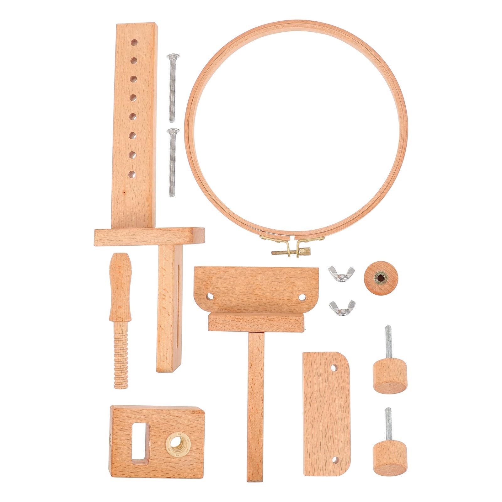 BATHVEVE 360grado Grados Giratorio Soporte de Madera para Punto Cruz Ajustable con Ganchos para Bordado DIY para Estudio y Hogar