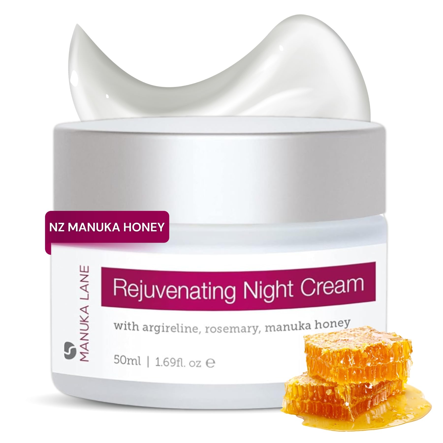 Manuka Lane Night Cream with Retinol, Manuka Honey, and Peptides Real Glowing Results for Youthful, Healthy Skin