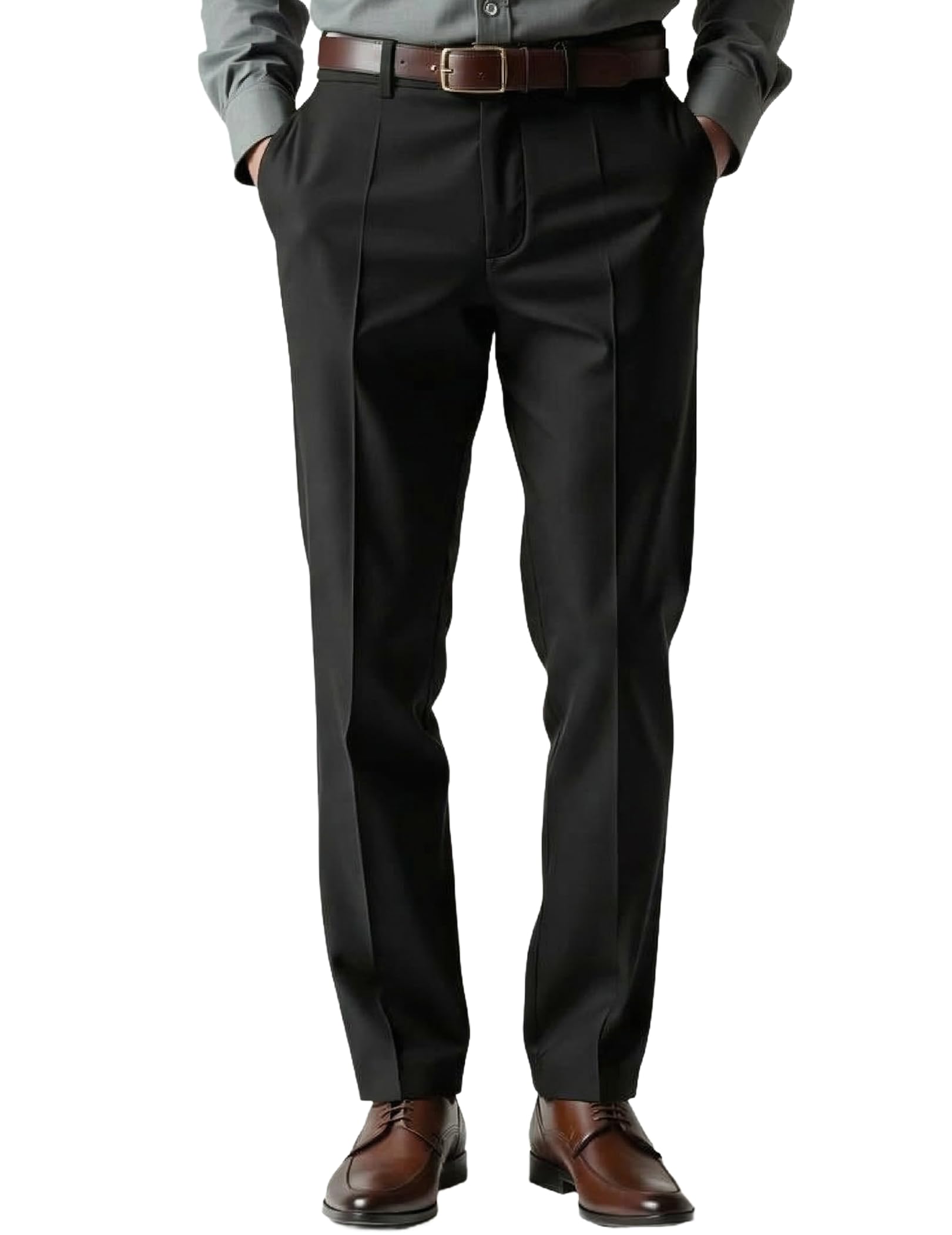 COOFANDY Mens Classic Dress Pants Expandable Waist Suit Pants Breathable Business Casual Slacks