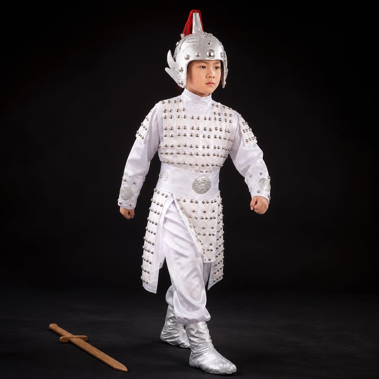 Costume da Generale Cinese Antico, Bianco, 110cm
