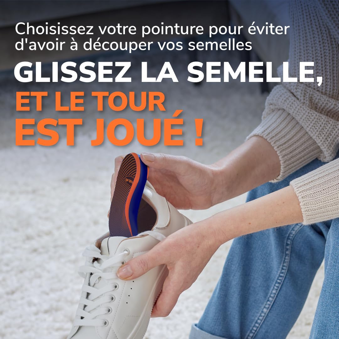 Dr. Scholl’s Semelles Orthopédiques Advanced Hommes/Femmes, Pour Chaussures de Travail et Bottes, Soulagent la Fasciite Plantaire, Soutiennent voûte et pieds plats, Absorbent les chocs, jusqu’à 150kg