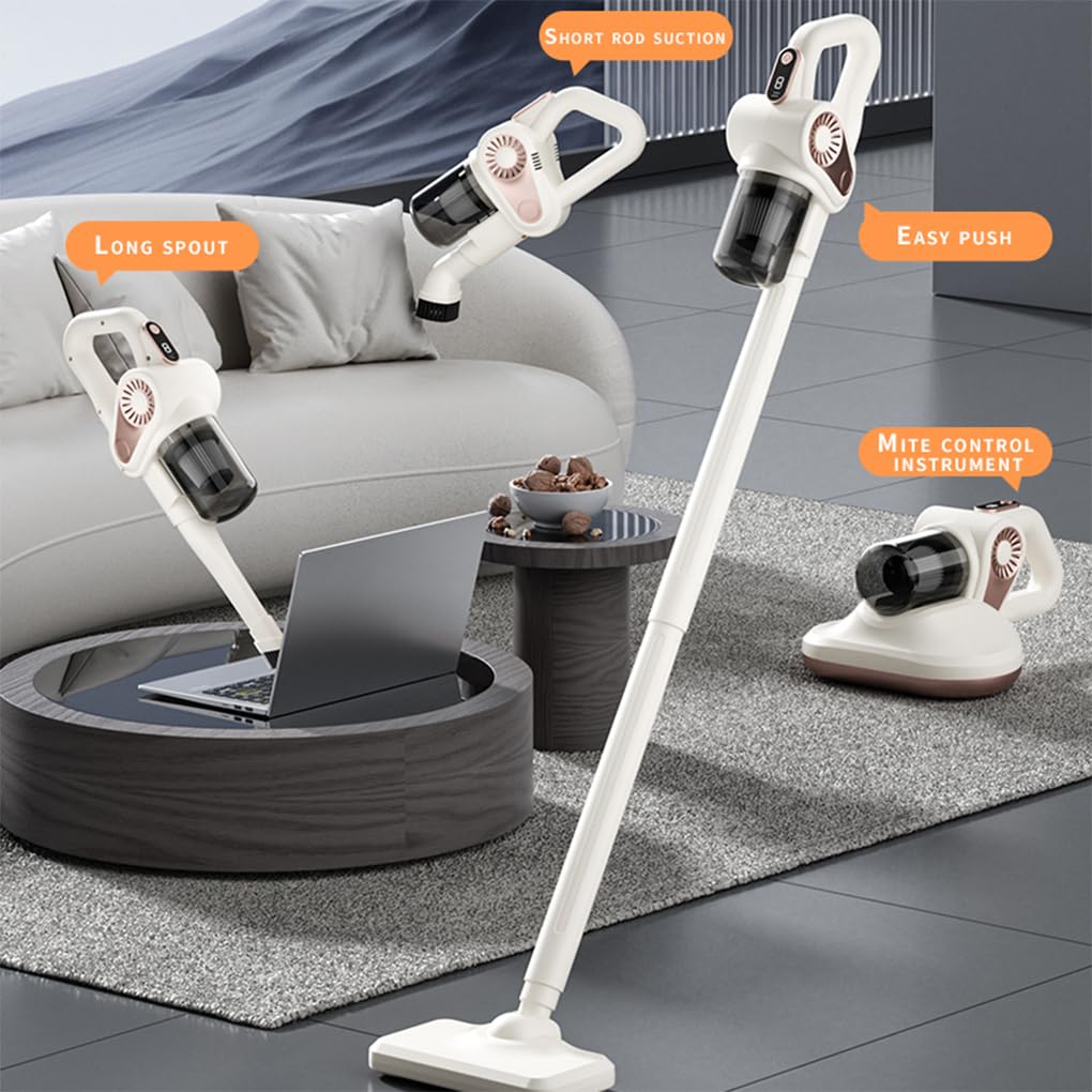 Aspirateur sans Fil 4 en 1, Puissance de 15 000 Pa, Compact,Blanc