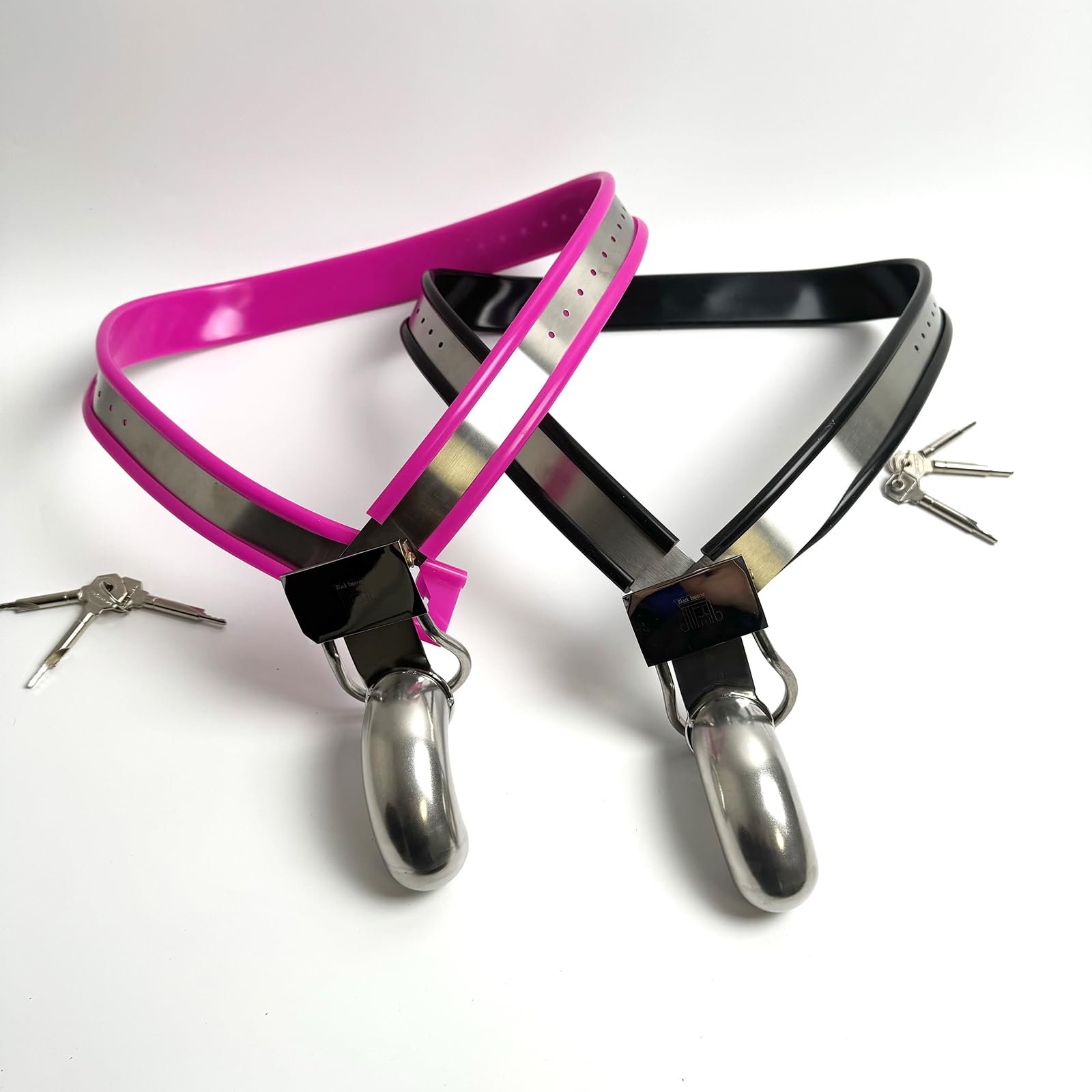 Ceinture de chasteté réglable en acier inoxydable Hommes noire 90-120cm YILUQIFLY Cage Fétichiste BDSM