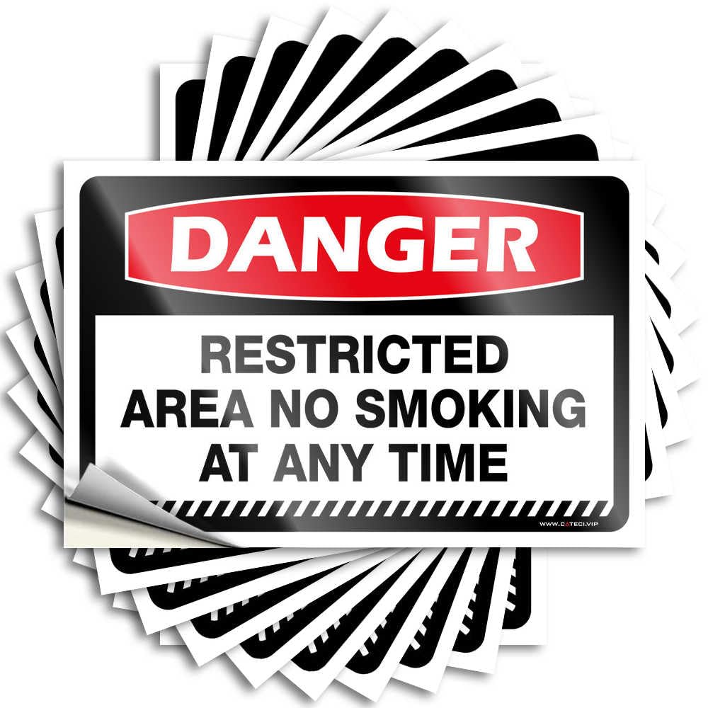 Fzfn Colour Funny Patio Decor Tattoos - Custom Things Bumper Danger Restricted Area No Smoking At Any Time(12X18cm)