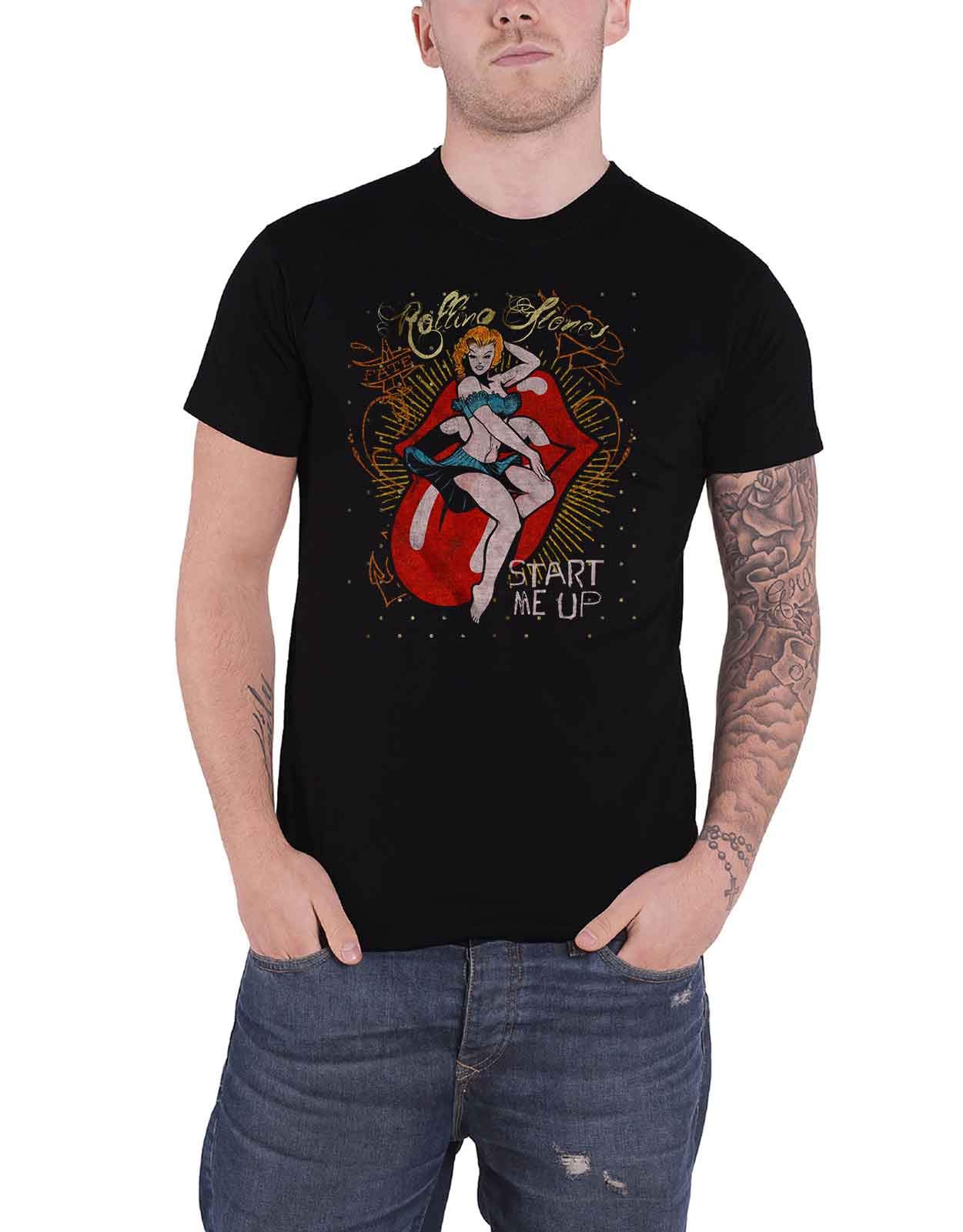 Rolling Stones The Start Me Up T-Shirt Black, Black